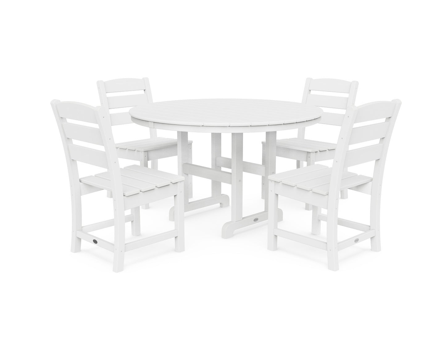 POLYWOOD Lakeside 5-Piece Round Side Chair Dining Set