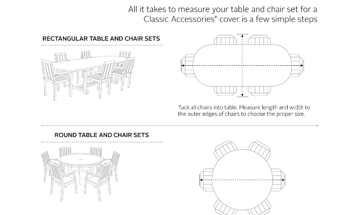 Outdoor Rectangle Dining Table and Chair Cover Set