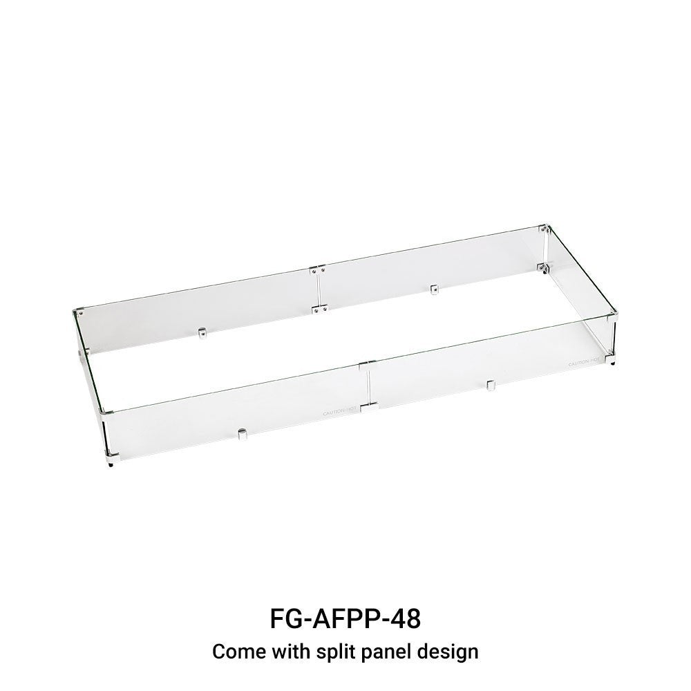 Rectangular Fire Table Fire Wind Guard 48 x 14