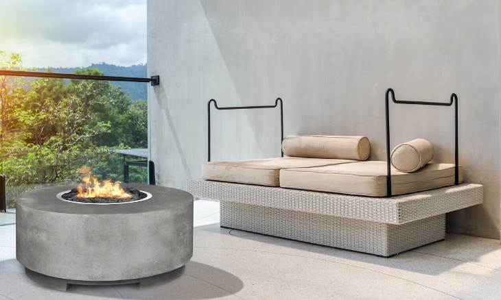 Prism Rotondo Concrete Fire Table