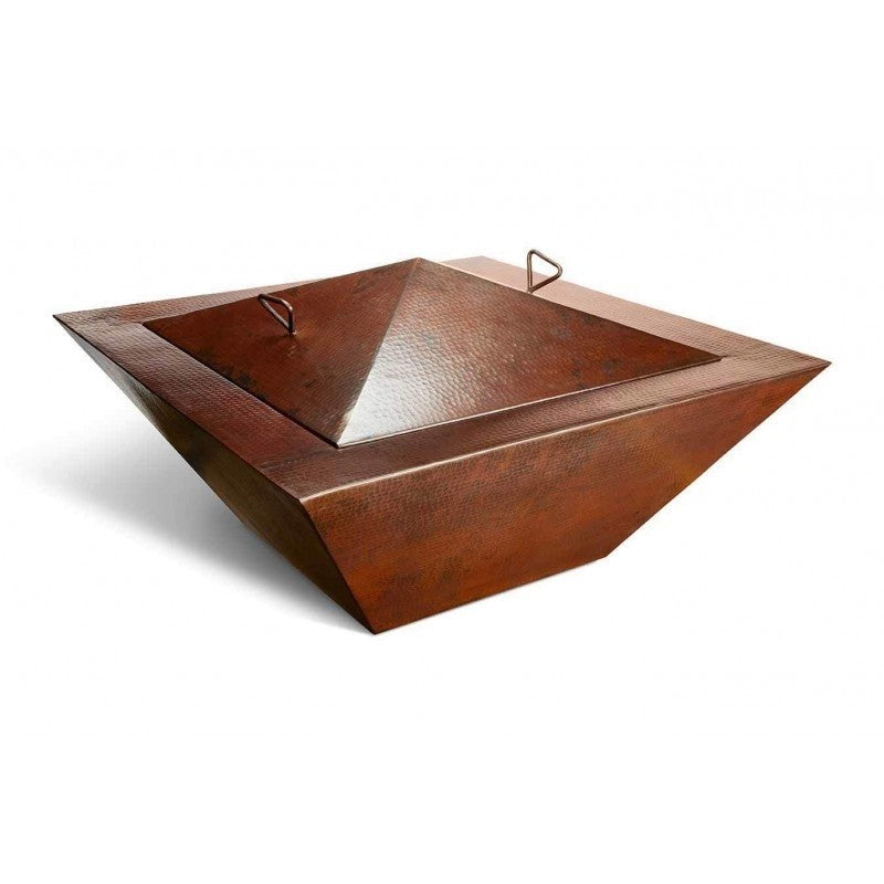 Sedona Hammered Copper Gas Fire Pit Bowl Fire Pit with Lid