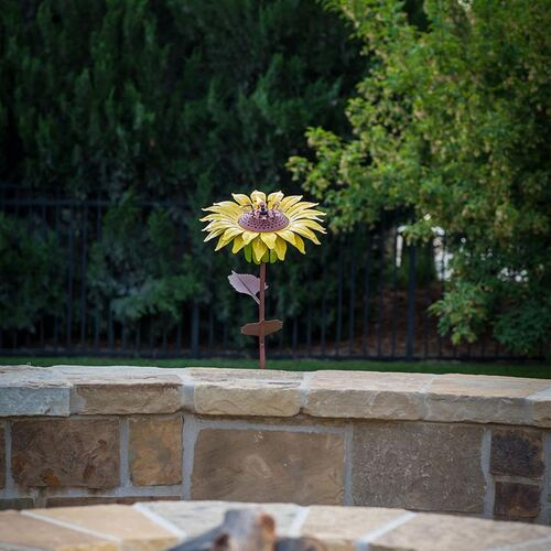 Outdoor Metal Sunflower Garden Torch 32"