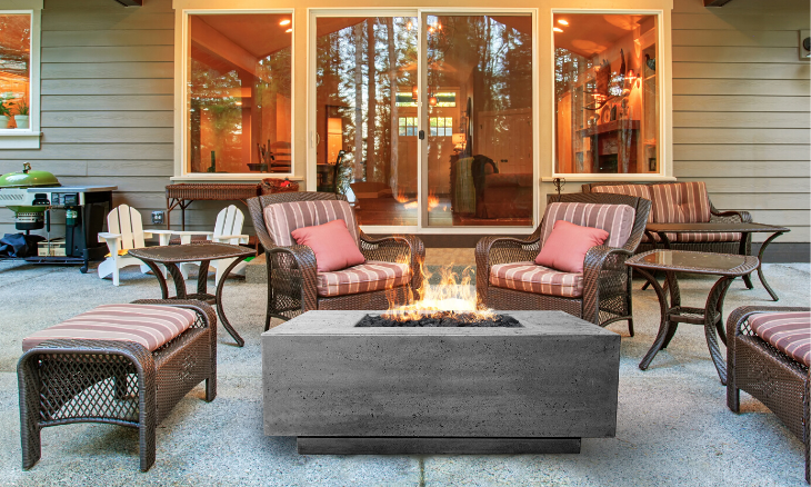 Prism Tavola 3 Concrete Fire Table Square