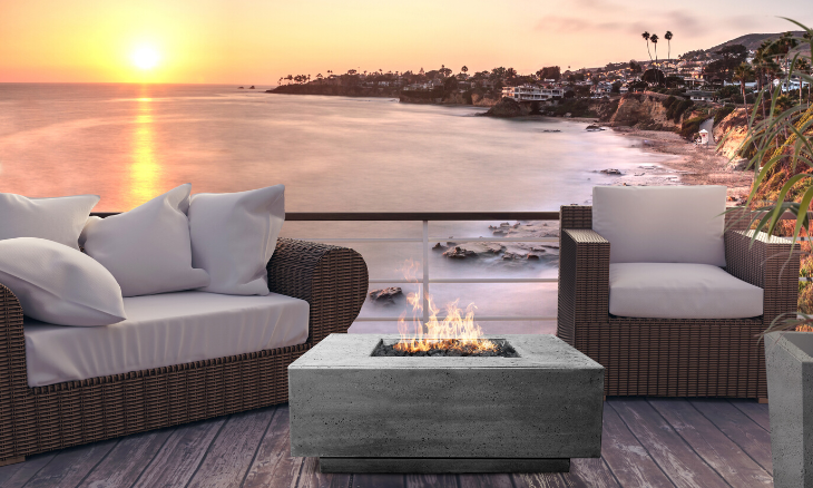 Prism Tavola 3 Concrete Fire Table Square