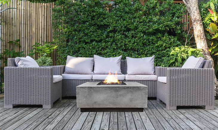Prism Tavola 3 Concrete Fire Table Square