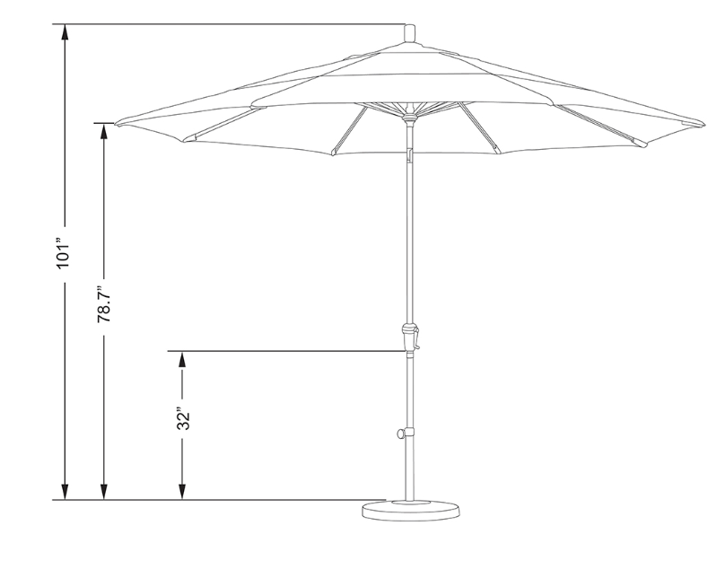 11' Traditional Outdoor Umbrella with Double Wind Vents