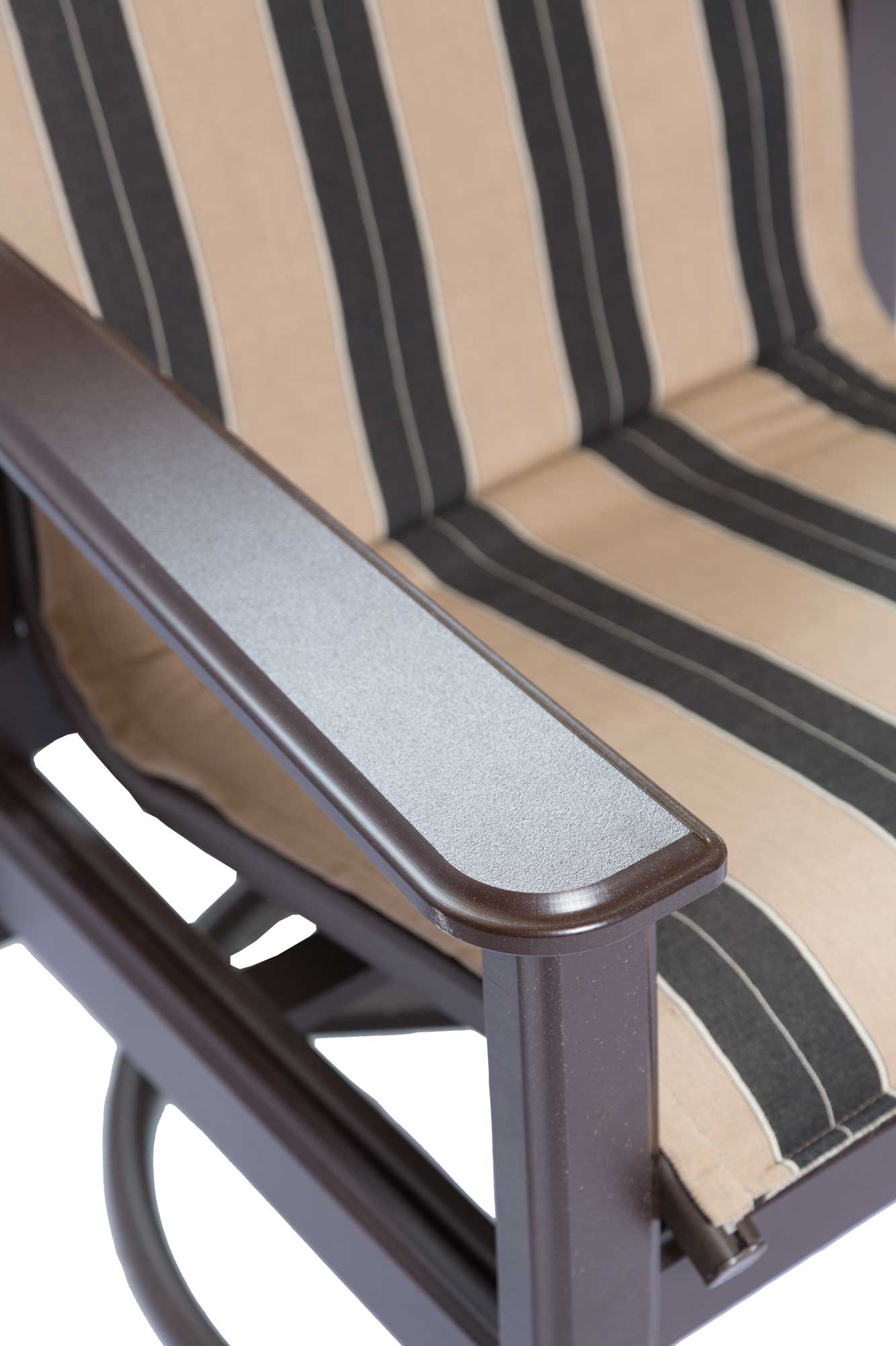 Marine Grade Polymer High Back Swivel Rocker - Close Up -  Berenson Tuxedo Fabric