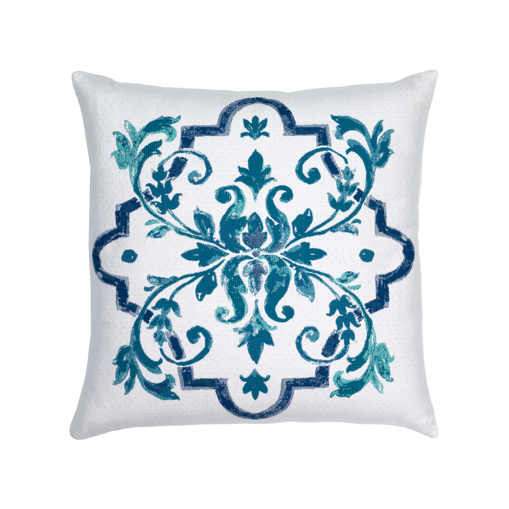 Elaine Smith Outdoor Talavera Aquamarine Pillow - Thumbnail 3