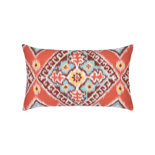 Elaine Smith Outdoor Ikat Diamond Flame Lumbar
