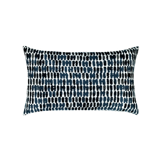 Elaine Smith Thumbprint Indigo Outdoor Pillow 12" x 20"