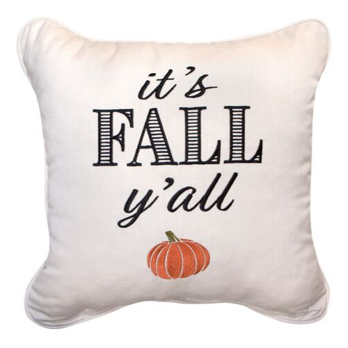 Fall Embroidered Outdoor Pillow | It's Fall Y'all: