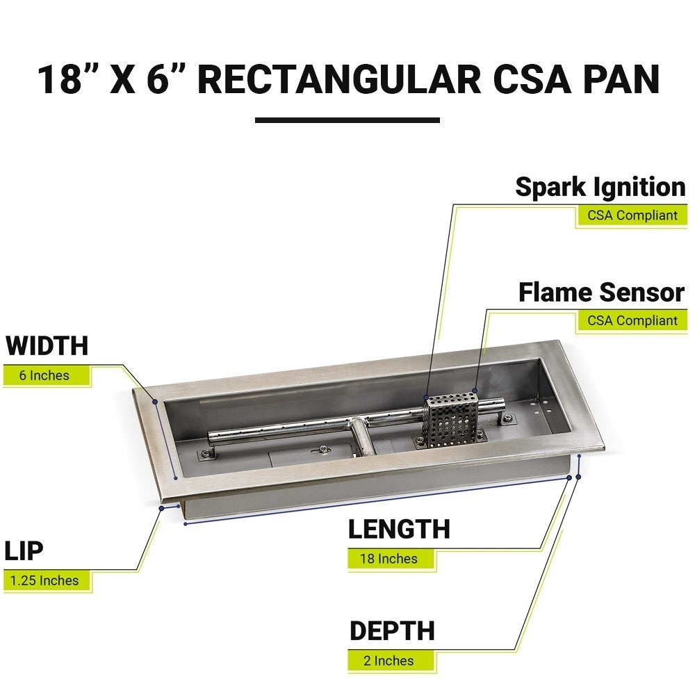 18" Stainless Steel Drop-in Fire Pit Kit