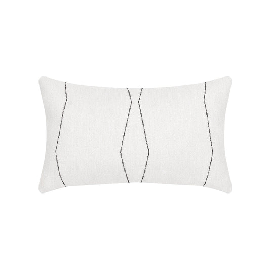 Elaine Smith Oblique Ebony Outdoor Pillow 12" x 20"