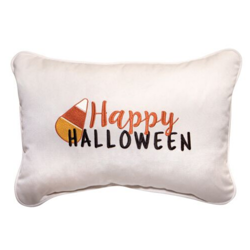 Happy Halloween Embroidered Outdoor Pillow