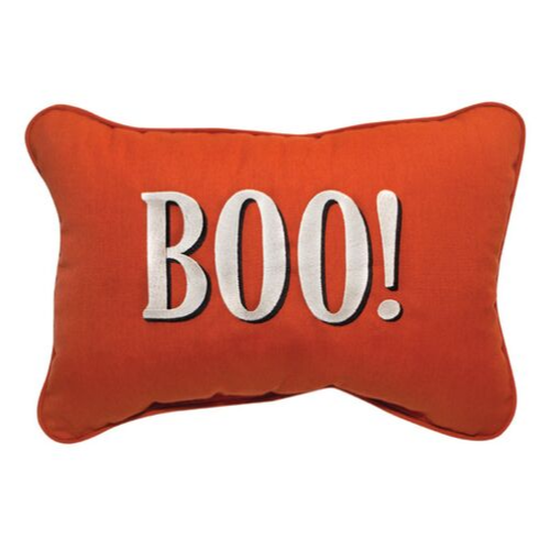 Halloween BOO! Embroidered Outdoor Pillow