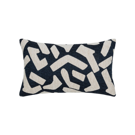 Elaine Smith Fascination Indigo Outdoor Pillow 12" x 20"