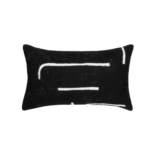 Elaine Smith Instinct Ebony Outdoor Pillow 12" x 20"