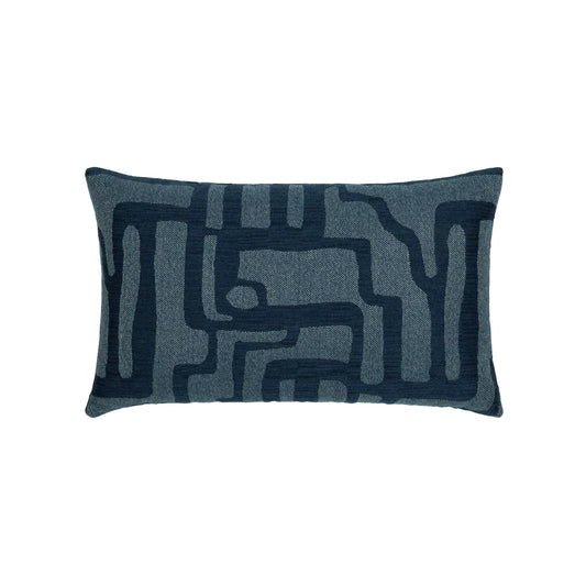 Elaine Smith Noble Indigo Outdoor Pillow 12" x 20"