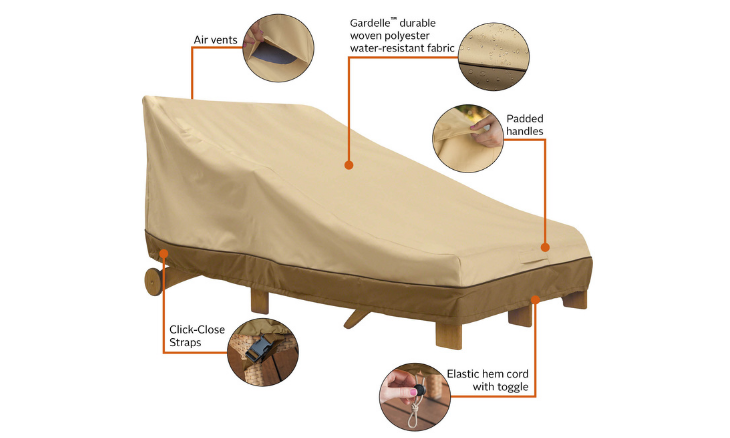 Outdoor Double Wide Chaise Lounge Cover