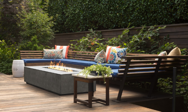 Prism Tavola Slim Modern Concrete Fire Table