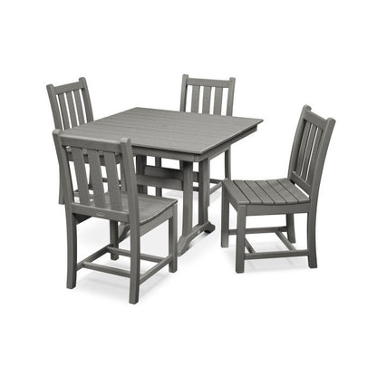 Traditional Garden 5-Piece Farmhouse Dining Set - Slate Grey