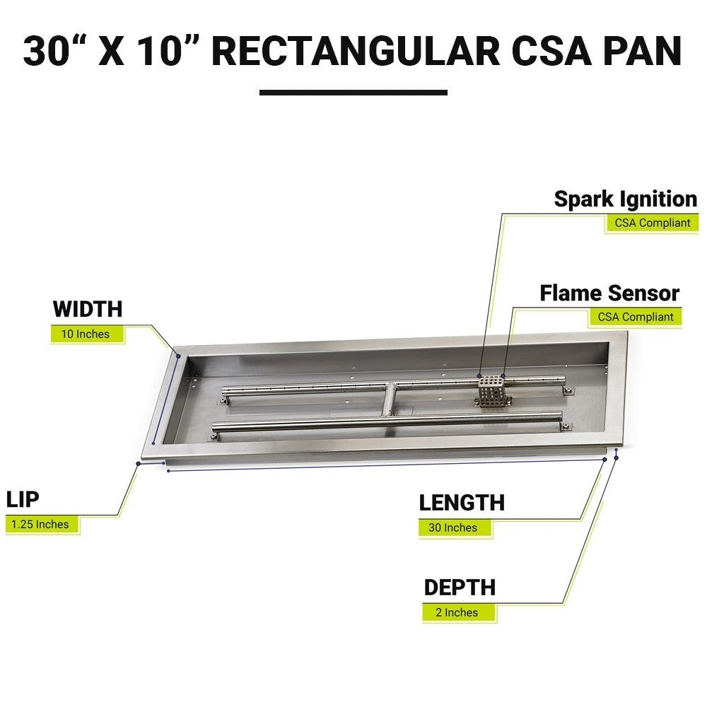 30" Stainless Steel Drop-in Fire Pit Kit