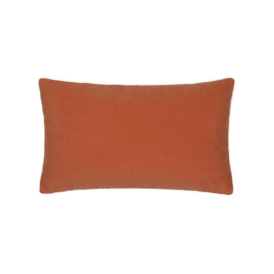 Elaine Smith Lush Velvet Papaya/Tiffany, Corded Outdoor Pillow 12" x 20"