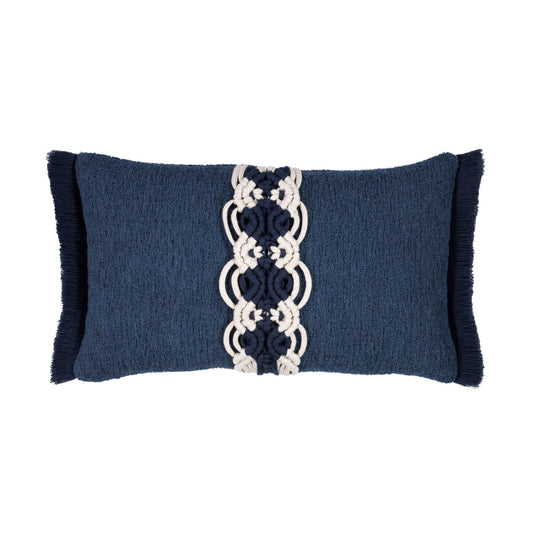 Elaine Smith Distinction Indigo Outdoor Pillow 12" x 20"