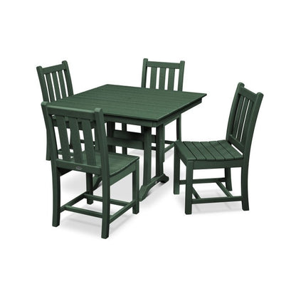 Traditional Garden 5-Piece Farmhouse Dining Set Green
