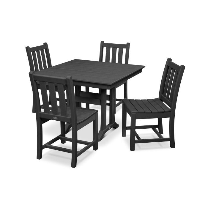 Traditional Garden 5-Piece Farmhouse Dining Set - Black
