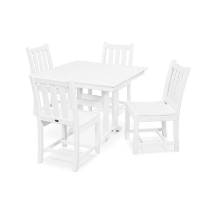 Traditional Garden 5-Piece Farmhouse Dining Set - White