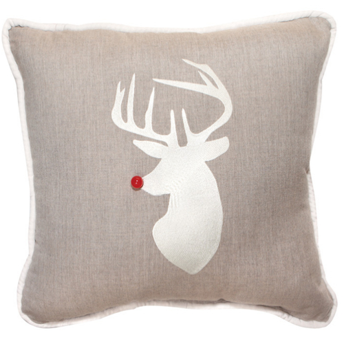 Rudolph Applique Indoor/Outdoor Holiday Pillow