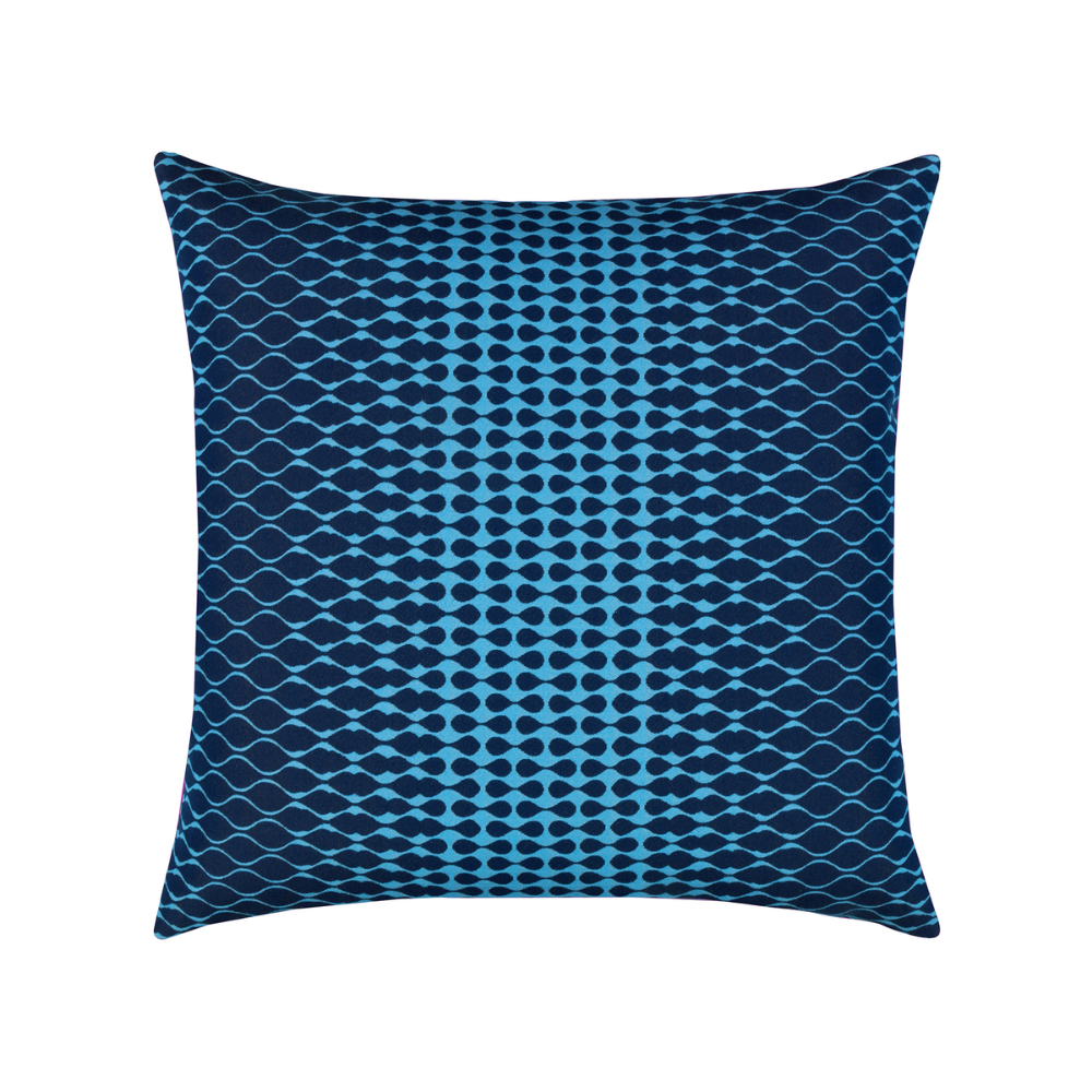 Elaine Smith 20" x 20" Optic Azure Sunbrella Outdoor Pillow