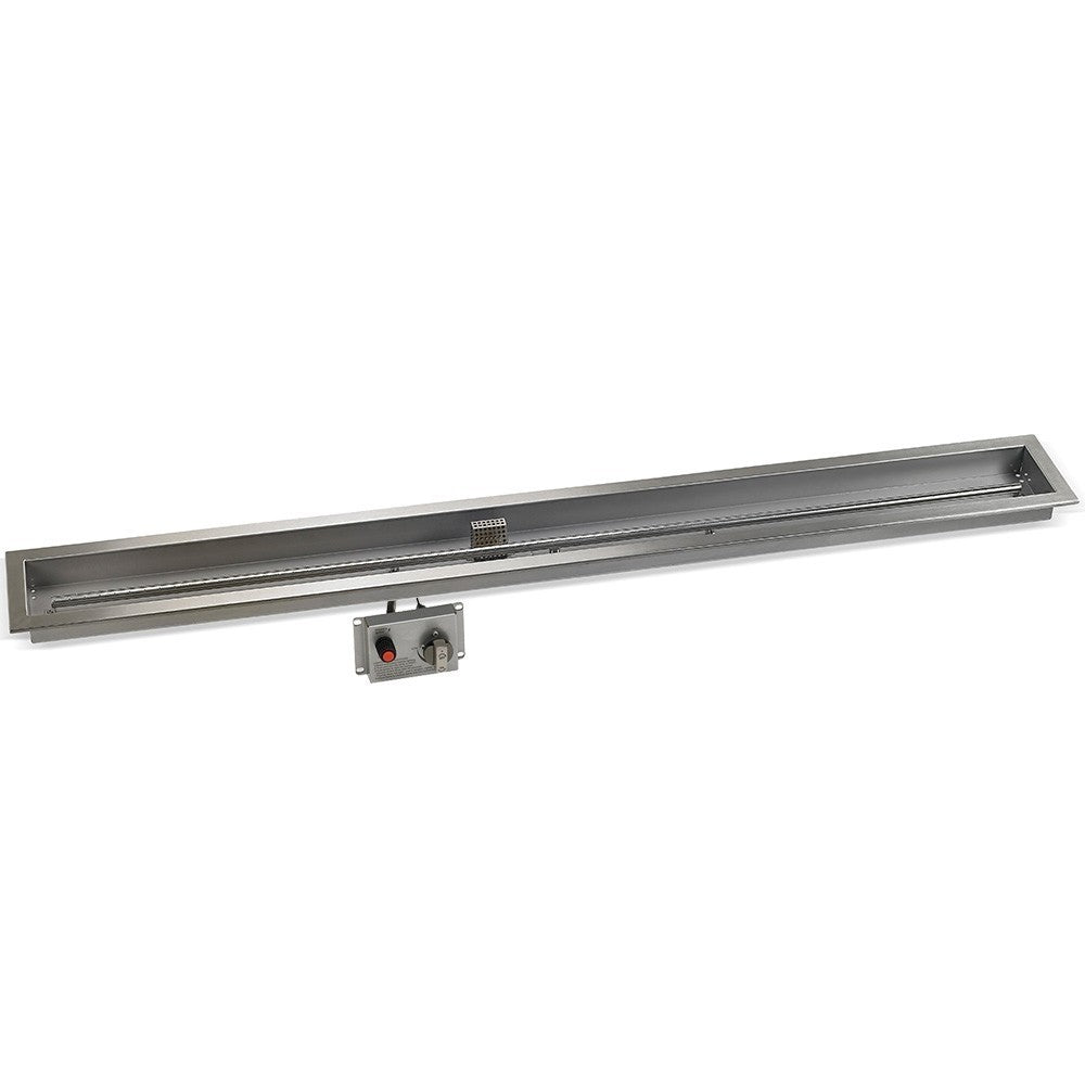 60" x 6" Stainless Steel Linear Drop-in Fire Pit Pan Kit