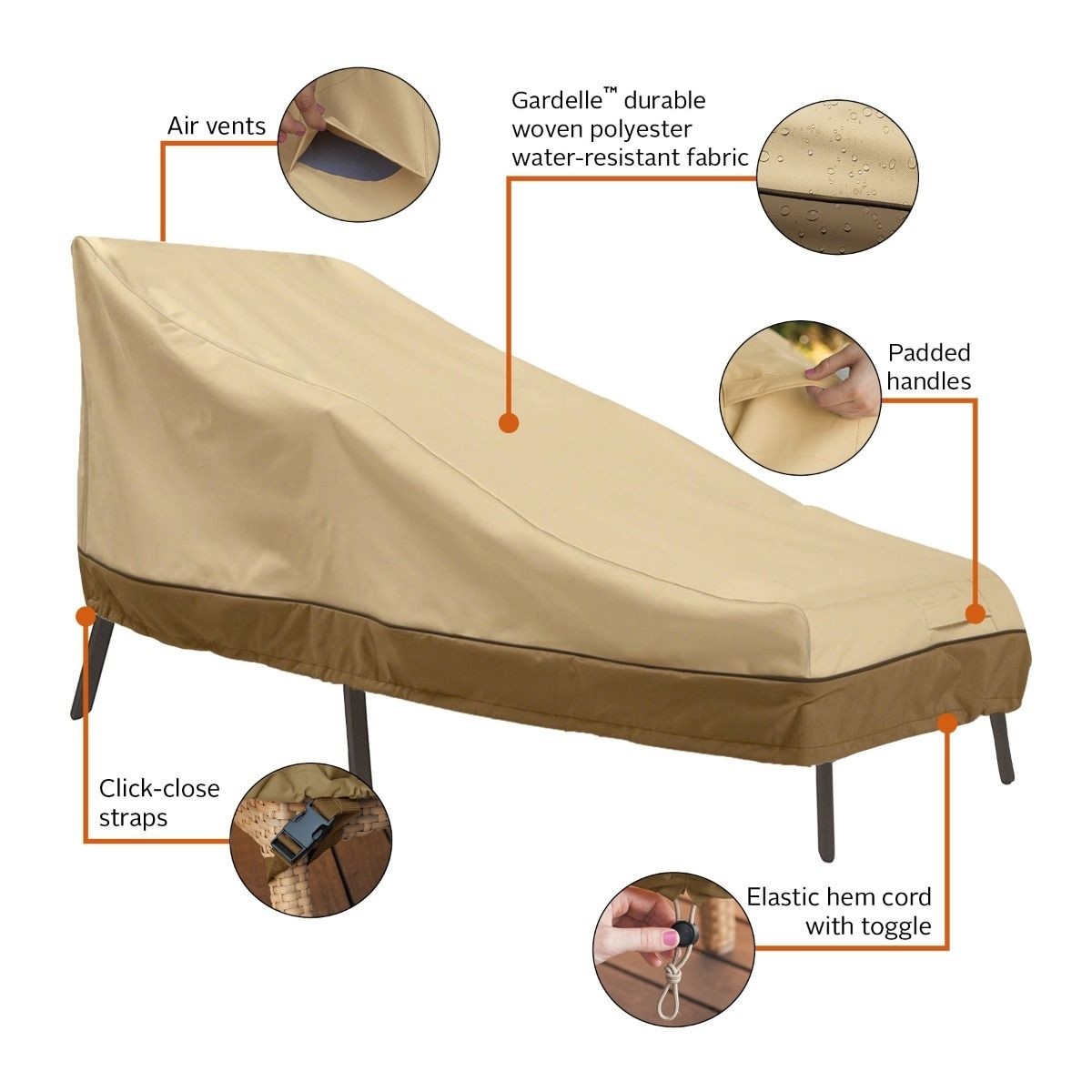 Outdoor Adjustable Chaise Lounge Cover