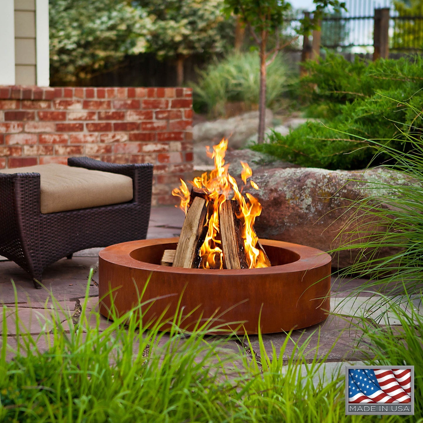 Real Flame Orbea Corten Fire Pit