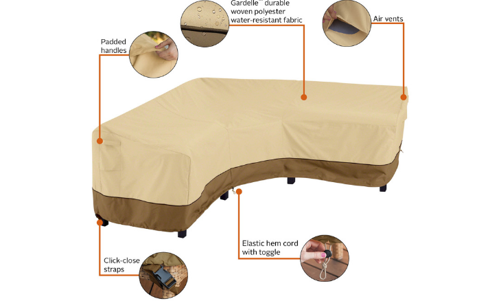 V Shaped Patio Sectional Outdoor Cover
