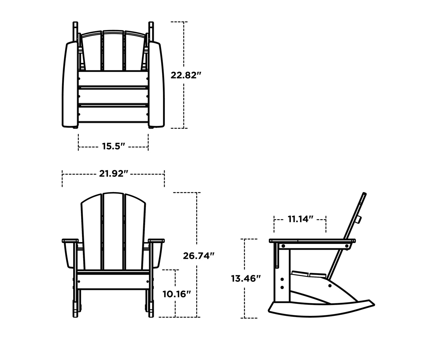 Kids Nautical Adirondack Rocking Chair