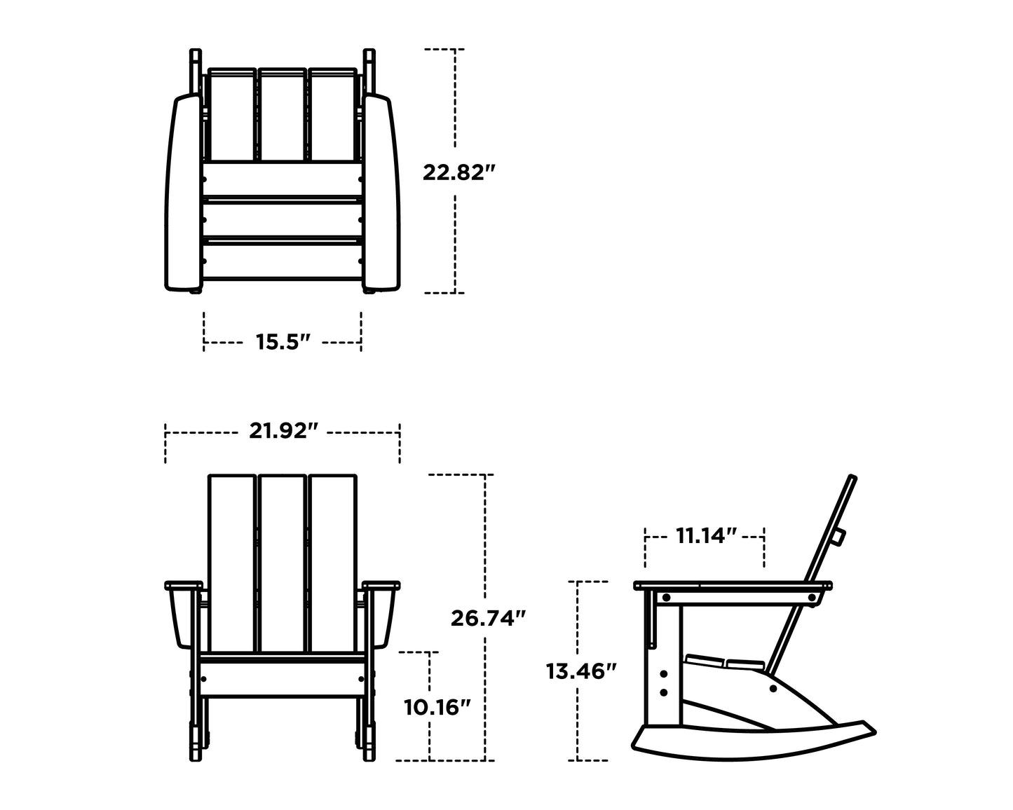 Kids Modern Adirondack Rocking Chair