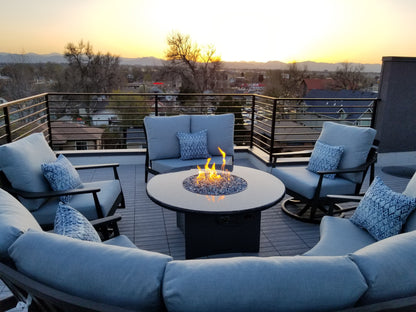 Oriflamme Gas Fire Pit Table Blue Pearl Granite