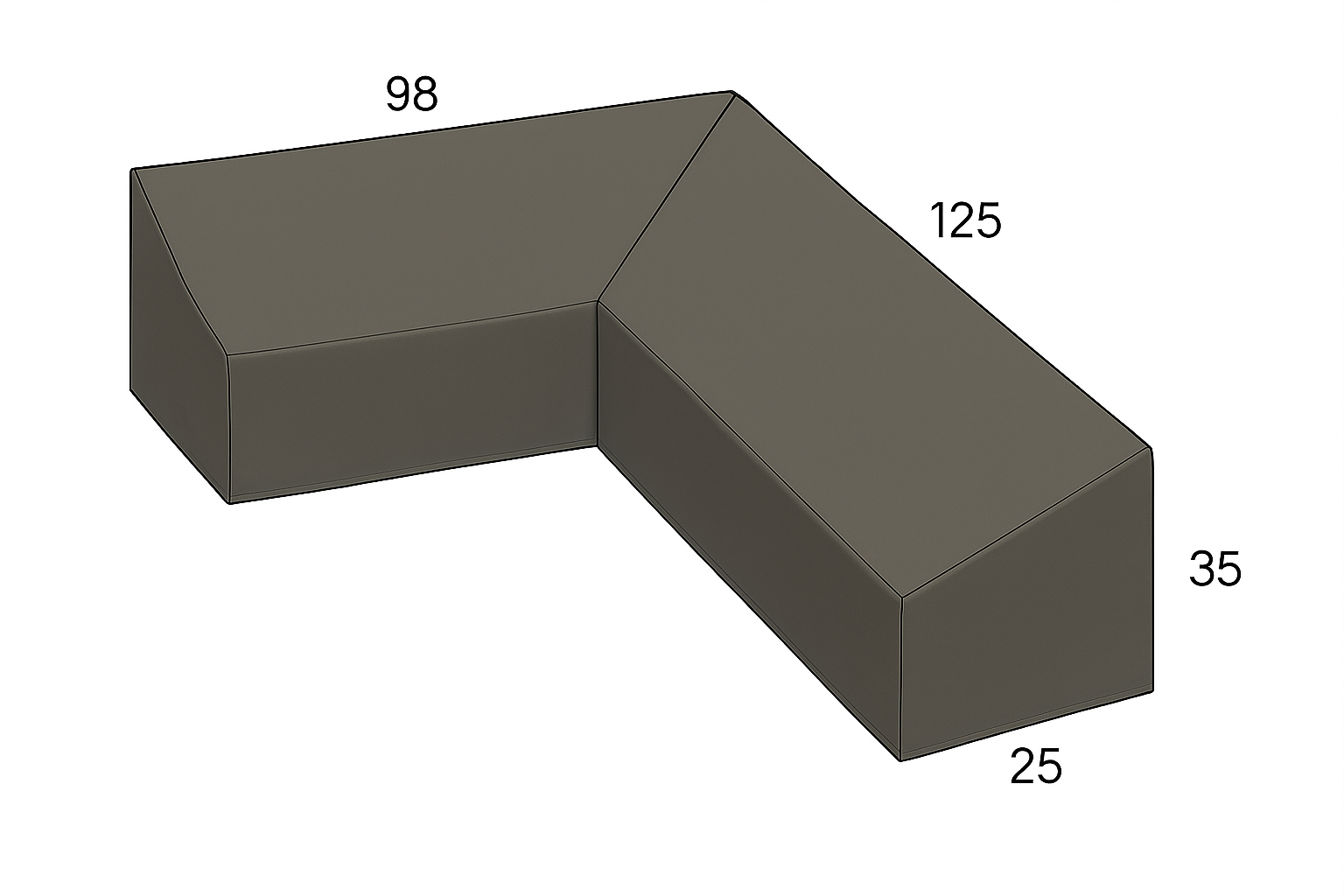 Cabo or Bainbridge Sectional (Right Side) Outdoor Cover - Thumbnail 4