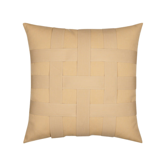 Elaine Smith Basketweave Wheat Outdoor Pillow 20" x 20"