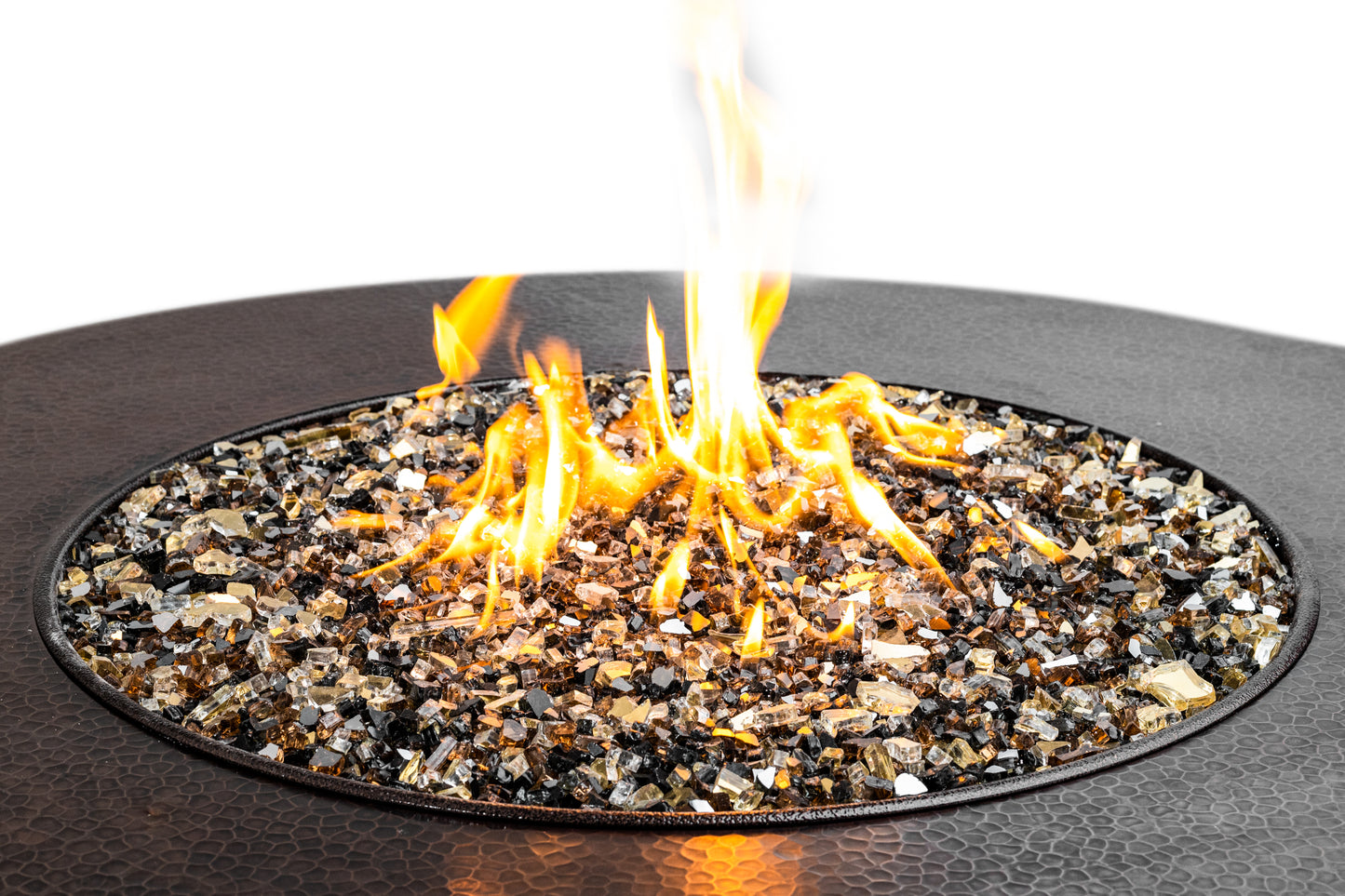 Oriflamme Mini 32'' Hammered Copper Fire Pit Table