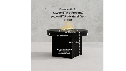 Oriflamme Mini Gas Fire Table