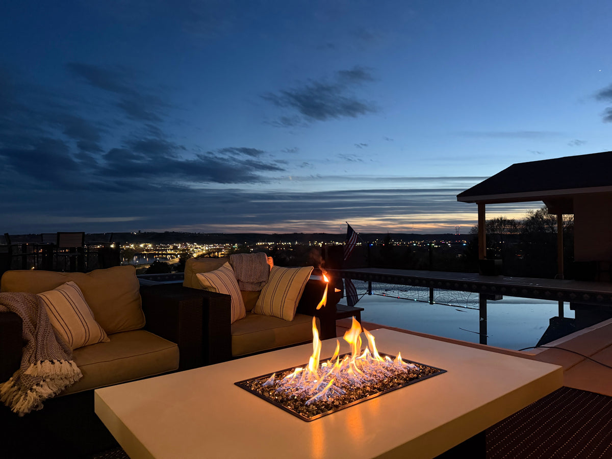 Oriflamme Stone Series Rectangle Gas Fire Table
