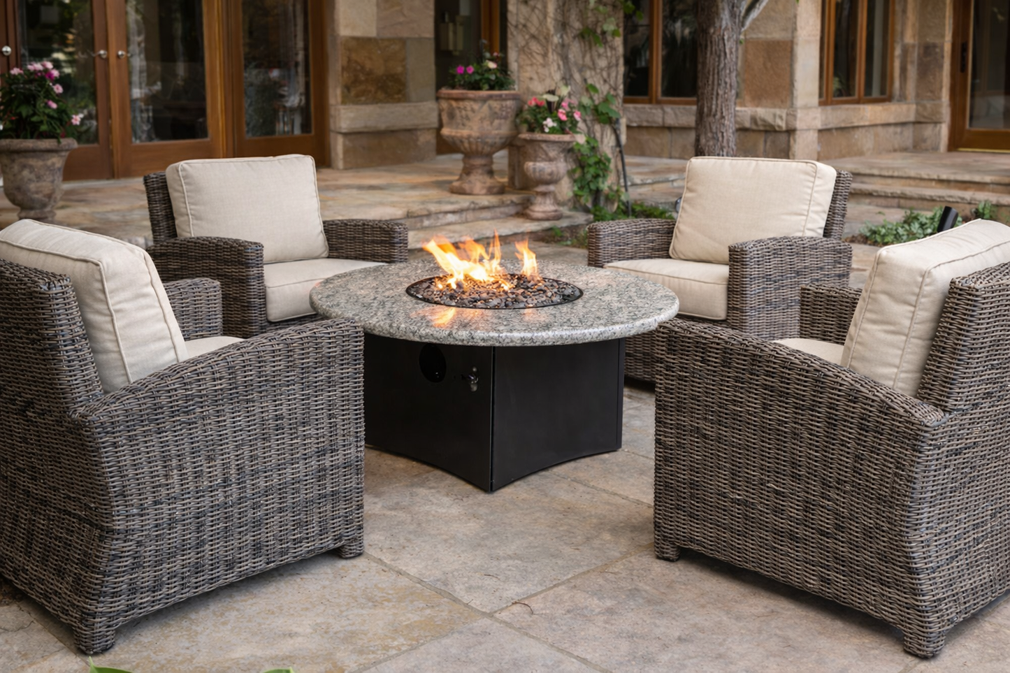 Oriflamme Gas Fire Pit Table Optima Giallo Santo