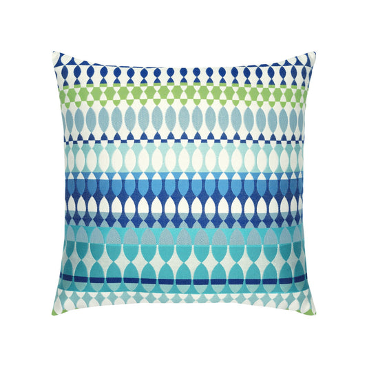 Elaine Smith Modern Oval Ocean Outdoor Pillow 20" x 20"