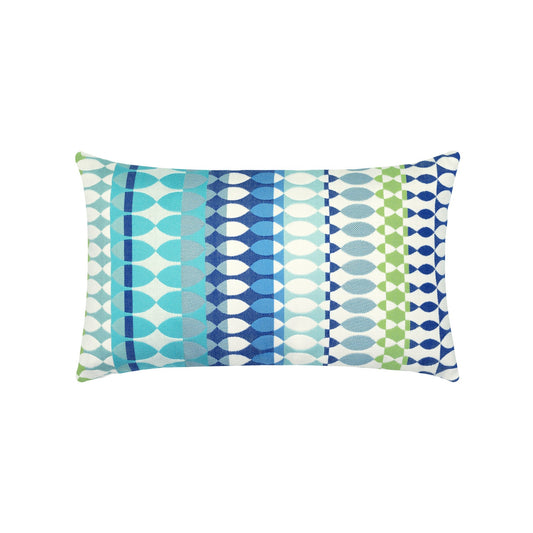 Elaine Smith Modern Oval Ocean Outdoor Pillow 12" x 20"