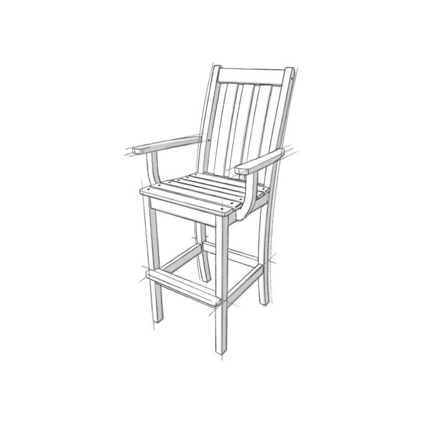 Polywood Vineyard Bar Arm Chair