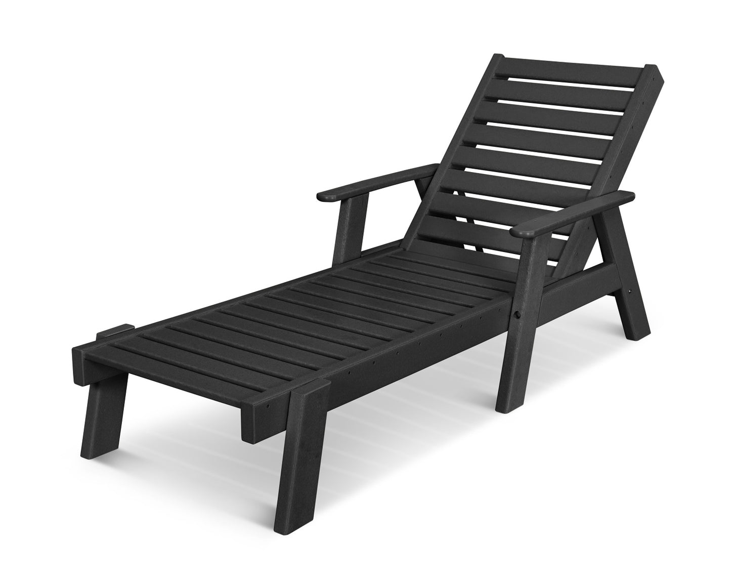 POLYWOOD Captain Chaise Lounge Chair with Arms